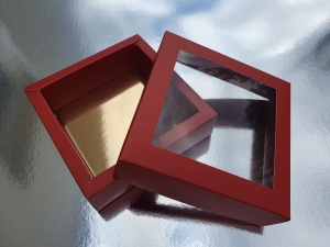 Opakowanie Gloria - bordowe laminowane mat + szybka pet 