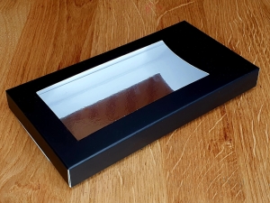Opakowanie na czekoladę - czarne laminowane mat