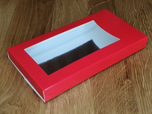 Opakowanie na czekoladę - czerwone laminowane błysk