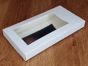 Opakowanie na czekoladę - białe laminowane mat