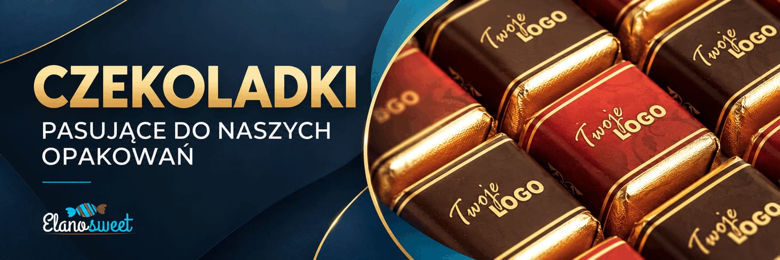 Czekoladki z logo pasujące do naszych opakowań