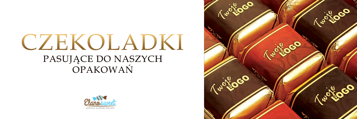 Czekoladki z logo pasujące do naszych opakowań